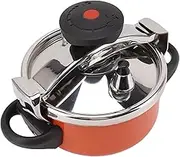 Grcfumo 2 Liter Stainless Steel Mini Pressure Cooker, Double Bottom Pressure Pot, Inner Lid Induction Cooker for Gas Stoves Induction Stoves