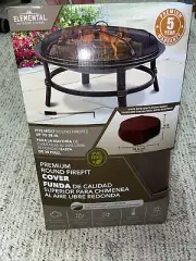 NIB Elemental 38-in Diameter Brown Firepit Cover, Round