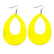 Yellow Teardrop Earrings Neon 80s Retro Rock Star