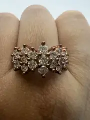 Eterno with Bella Luce Rose Gold over Sterling Sliver Ring Size 12