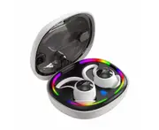 Bluetooth-compatible Earphones In-ear Low Latency Sports Earbuds Gaming Wireless Headphones with RGB Lighting for Gamer -White
