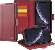 GoshukunTech for iPhone XR Case,for iPhone XR Wallet Case,Flip Leather Wallet Cover with Card Holder Cash Pocket Magnetic Closure[ Red ]
