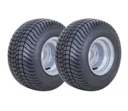 2 WANDA Golf Cart Tire Assembly 215/60-8 4-Ply Silver Rim 5 Lugs on 4.5"