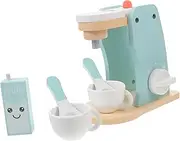 FOYTOKI 1 Set Wooden Coffee Machine Play Set Realistic Educational for Creative Pretend Maker Set Enhance Imagination and Skills