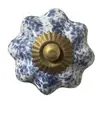 9 Vintage Cobalt Blue Antique-Floral Drawer Pulls Flower Knob NEW In package