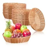 24 Pcs Large Plastic Oval Baskets Bulk 12.6 Inch Food Storage Basket Fruit