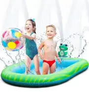 Splash Pad Pool 3 in 1 Inflatable Sprinkler Pool Kiddie Pool Kids Indoor Outdoor