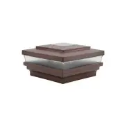4" Sq. Cape May Solar LED Lighted Vinyl Post Cap - Antique Copper