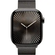 Apple Watch Series 10 46mm Slate Titanium Case GPS + Cellular Sport Band (S/M) (Milanese)