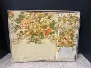 Vintage NOS Retro Yellow & Orange Floral 3pc Bath Towel Box Set By Stevens