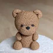 Small Bear cake topper. Tiny Edible 3D fondant/gum paste Teddy Bear figurine