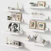 Picture Ledge Shelf, Small Floating Shelves Set of 8, 16 16'', Set of 8 White