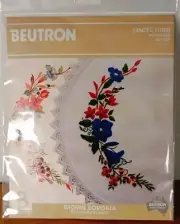 Beutron Brown Boronia 30cm Round Traycloth Doily Embroidery Kit #587109 Advanced