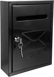 YARNOW Locking Wall Mounted Mailbox Vintage Metal Post Box for Outdoor Use Retro Letter Box with Storage Capacity for Letters and Newspapers for Garden and Home