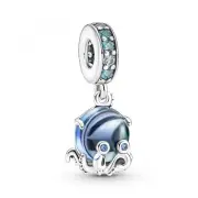 Authentic Pandora #791694C01 Murano Glass Cute Octopus Dangle Charm