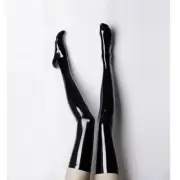 Sexy Tights Latex Stockings Rubber Long Stockings Pole Dance Knee High Lingerie