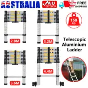 2.6/3.2/3.8/4.4m Telescopic Ladder Aluminium Extend Extendable Adjustable Steps