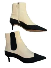 Alexandre Birman Kiera 50 Black And white Leather Boot Heel Black EU 40.5