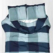 Amson Pure Cotton Super King Quilt Cover Set With Extra Standard Pillowcases - Blue Box