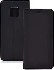 LYX Ultra-Thin Pressed Magnetic TPU+PU Leathe Case for Huawei Mate 20 Pro, with Card Slot & Holder (Black) High Tech (Color : Black)