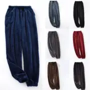 Flannel Fluffy Pants Sweatpants Drawstring Baggy Bottoms Sleepwear Pajamas