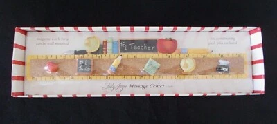 #1 Teacher Magnetic Cork Strip With 6 Coordinating Push Pins New In Packaging