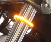 LED 46mm-50mm Fork Turn Signal/Running Light Kit w/ Clear Lens for Harley & ALL
