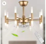 Bella Depot DC2301 22" 6-Speed Reversible w Remote & Light Kit Gold Ceiling Fan