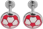 [Niaspi] 2Pcs 16G Football Lip Rings Stainless Steel Cartilage Flat Back Earrings Studs Internally Threaded Labret Monroe Lip Rings Helix Tragus Piercing Jewelry for Women Men