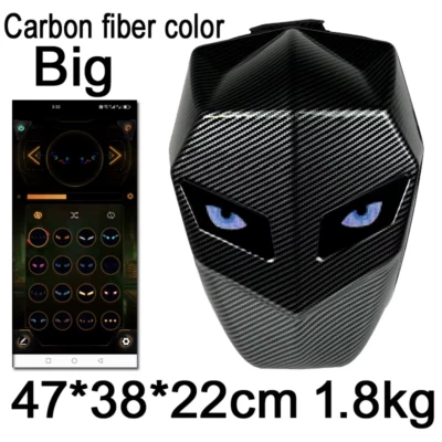 Motorcycle Backpack with LED Eyes Men Hard Shell Waterproof Knight Helmet Bag Ri