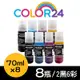【Color24】EPSON 2黑6彩 T00V100/T00V200/T00V300/T00V400 相容連供墨水 增量版 適用L1110/L1210/L3110/L3150/L3116/L3210
