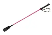WHIP PINK RIDING CROP GENUINE WIDE SLAPPER END WITH EXTRA GRIP HANDLE WRIST LOOP