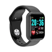Y68 Bluetooth Smart Watch Men Women Smart Watch Heart Rate Blood Pressure Blood Oxygen Monitoring Multifunctional Remind black