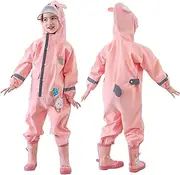 Fewlby Kids Toddler Boys Girls Rain Suit Waterproof One Piece Coverall S-XL Size 1-6 Years