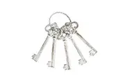Willow & Silk Vintage Metal Skeleton Keys On Ring Ornament/Decor White 23cm