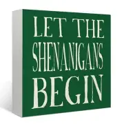 St Patricks Day Green Wood Box Sign,Let the G (Let the Shenanigans Begin)