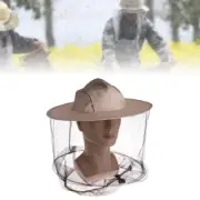 Cowboy Hat Beekeeping Protective Cap Mosquito Bee Insect Net Veil Full Face Head