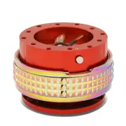 NRG STEERING WHEEL QUICK RELEASE ADAPTER 2.1 W/HARDWARE RED/NEO CHROME PYRAMID