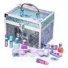 Stitch Train Case Beauty Set, Kids Makeup Kit for Girls, Real Washable Makeup Se