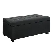 Artiss Storage Ottoman Blanket Box 97cm Linen Char