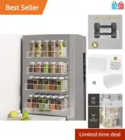 Strong Magnetic Spice Rack Shelf - Tiered Metal Storage Solution for Fridge