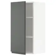 METOD wall cabinet with shelves, white/Voxtorp dark grey, 40x37x80 cm
