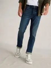 White Stuff Blue Eastwood Zip Fly Straight Jeans (H12031) | $127
