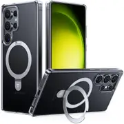 Torras Galaxy S25 Ultra 5G Ostand Case - Clear MagSafe Compatible - Horizontal / Vertical & Felexible Ostand [X00FX2159]