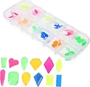 DRESSOOS DIY Nail Art Rhinestones Set Compartment Flat Back Gemstones for Nail Embellishments Crafts Clothes Shoes Accessories for Home Salon Use