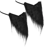 2Pcs Realistic Fake Mustache and Beard Costume Accessories for Halloween Masquerades and Cosplay Easy to Use No Mess Application Interactive Fun for All Ages Black