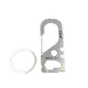 Multifunctional Rectangle Shape Stainless Steel Key Chain with Bottle Opener