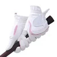 在飛比找樂天市場購物網優惠-高爾夫手套 女士手套 女款雙手白粉色 高爾夫球手套