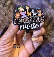 Peds Nurse, Pediatric Nurse, RN, NURSE, Retractable Reel ID Badge Holder