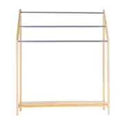 85Cm Standing Towel Rack Bamboo Towel Bar Metal 3 Tier Towel Racks